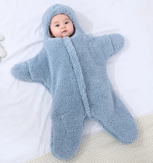 Fluffy Hooded Baby Winter Suit – Soft Full-Body Onesie (0–12 Months)