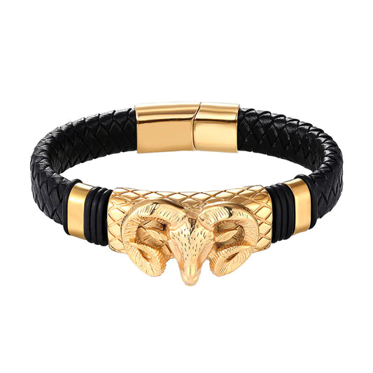 Men's Imperial RAM Constellation Stainless Steel Braided Bracelet